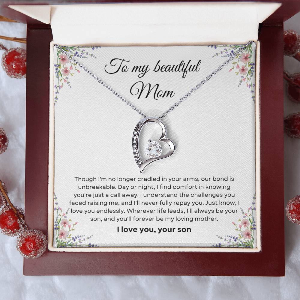 To My Amazing Mom Forever Love Necklace