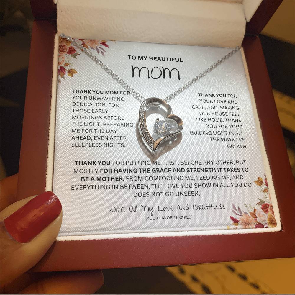 TO MY BEAUTIFUL MOM FOREVER LOVE NECKLACE