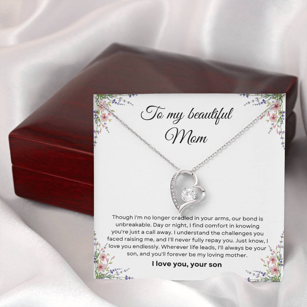 To My Amazing Mom Forever Love Necklace