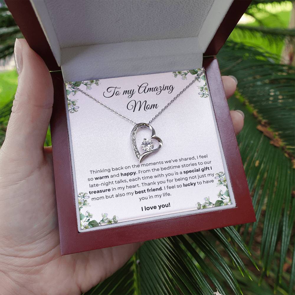 To My Amazing Mom Forever Love Necklace