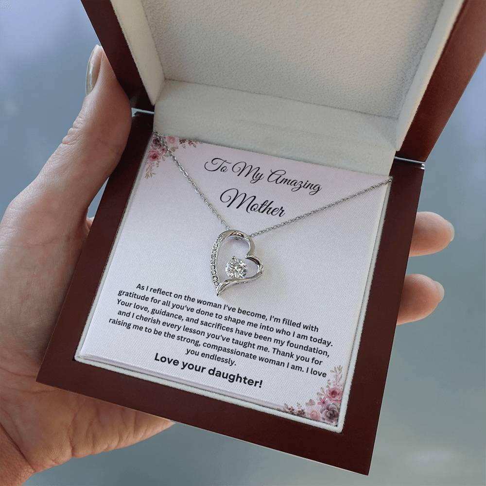 To My Amazing Mother Forever Love Necklace