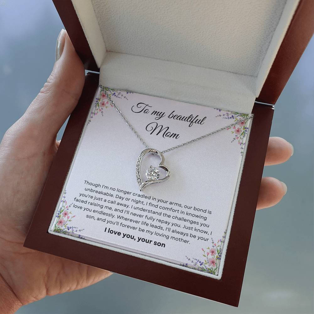 To My Amazing Mom Forever Love Necklace