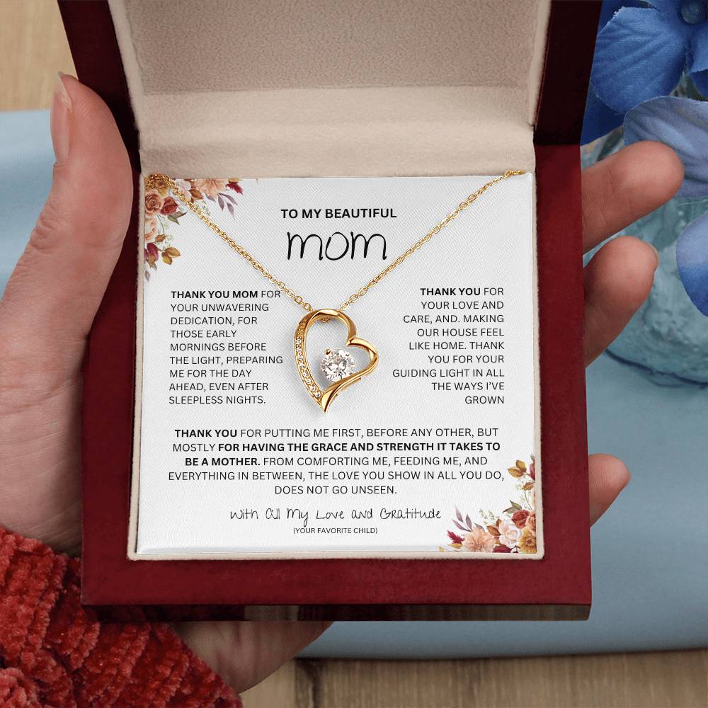 TO MY BEAUTIFUL MOM FOREVER LOVE NECKLACE