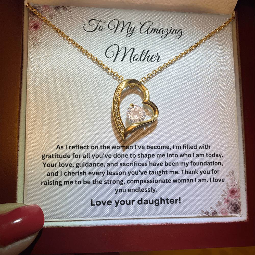 To My Amazing Mother Forever Love Necklace