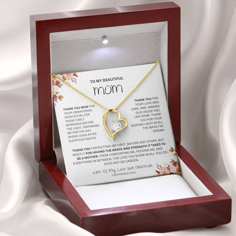 TO MY BEAUTIFUL MOM FOREVER LOVE NECKLACE