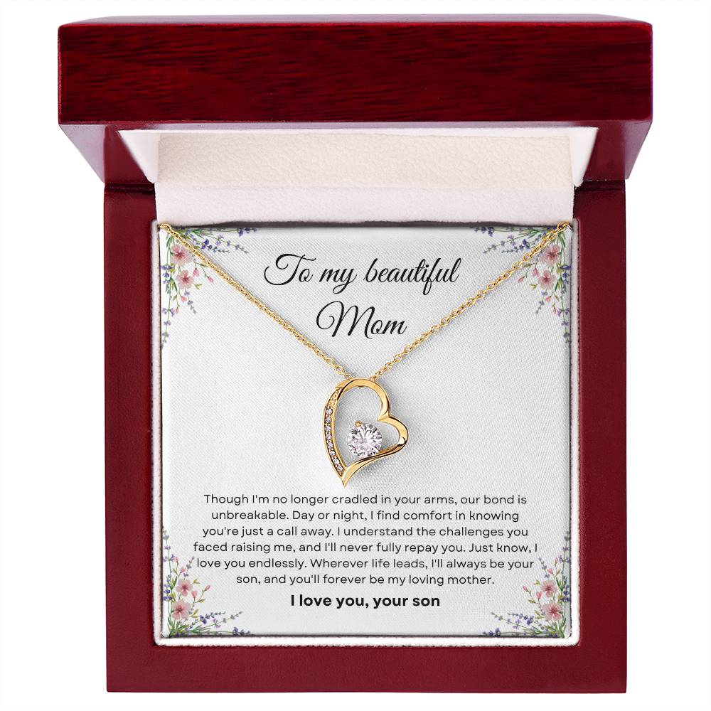 To My Amazing Mom Forever Love Necklace