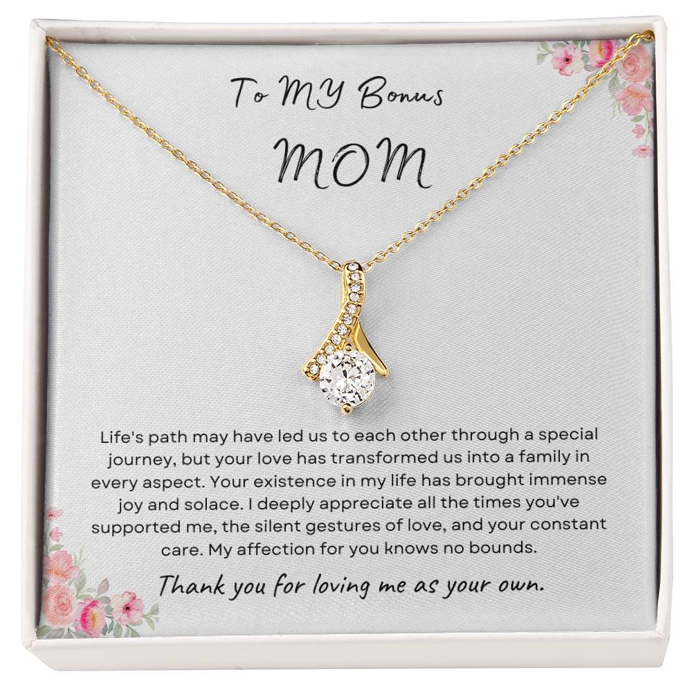 To My Bonus Mom Alluring Beauty Necklace