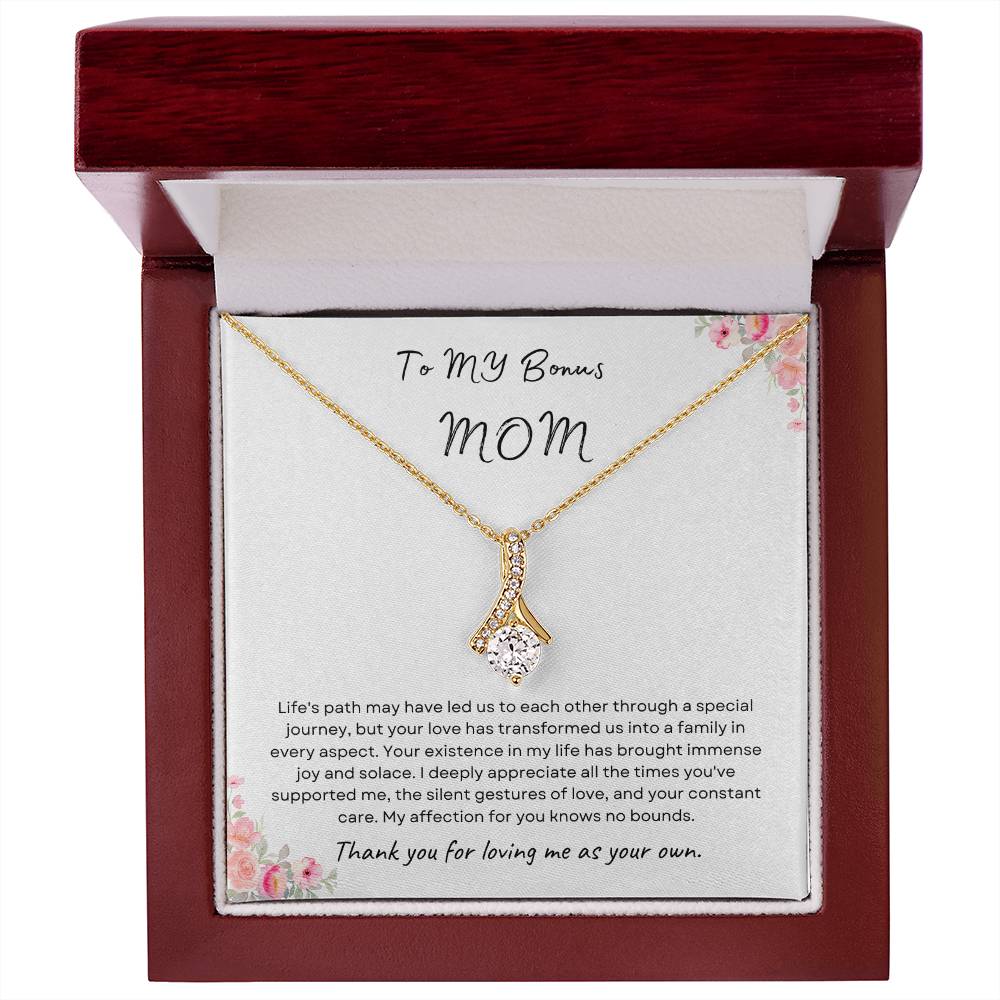 To My Bonus Mom Alluring Beauty Necklace