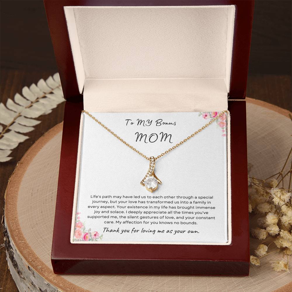 To My Bonus Mom Alluring Beauty Necklace