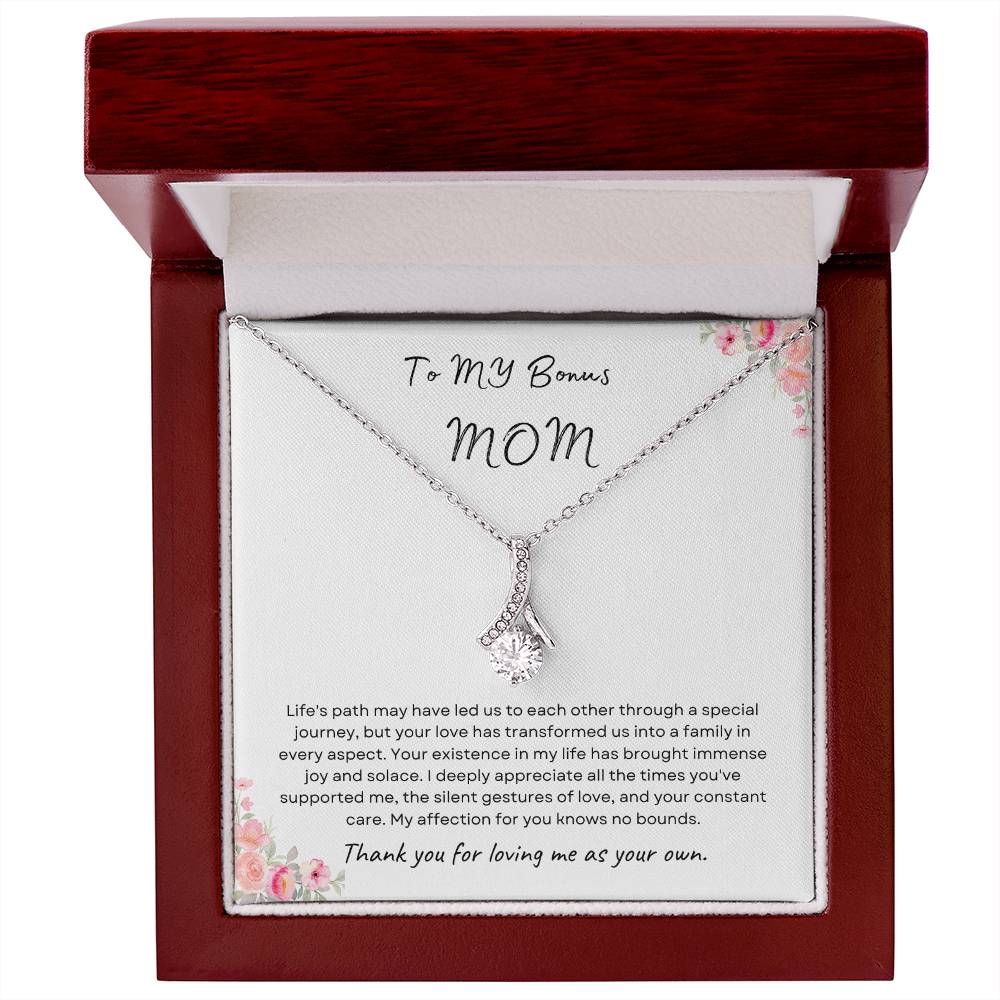 To My Bonus Mom Alluring Beauty Necklace