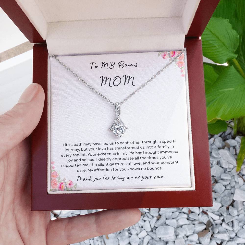 To My Bonus Mom Alluring Beauty Necklace