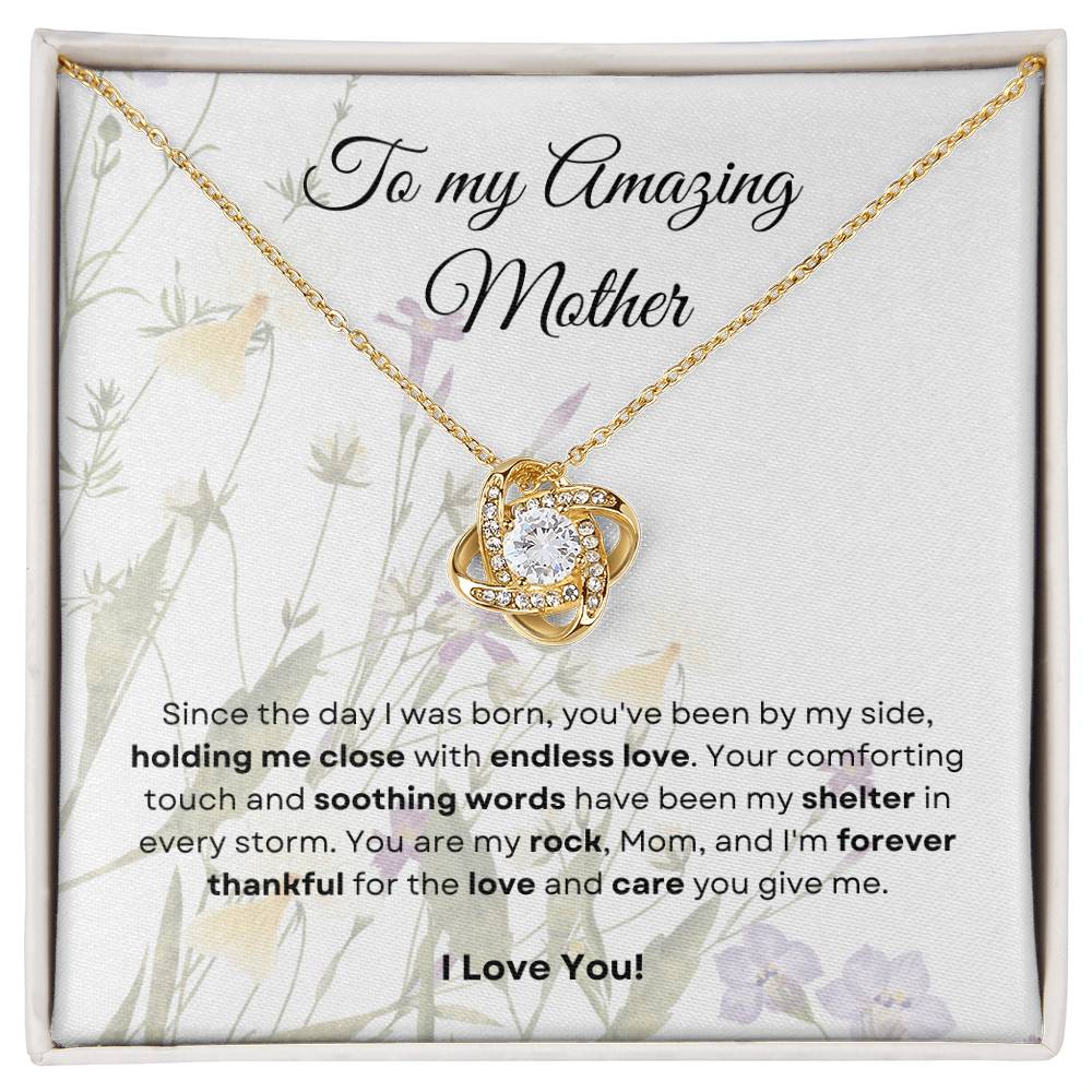 To My Amazing Mother Love Knot Necklace