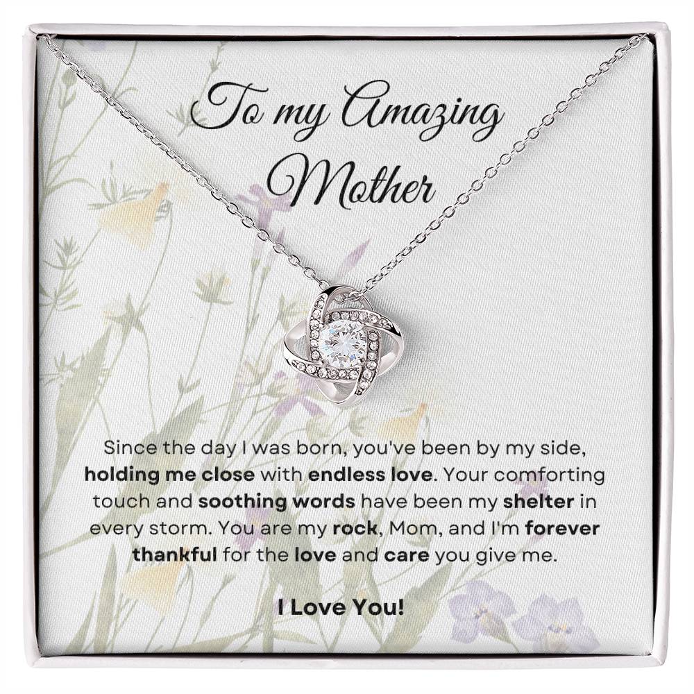 To My Amazing Mother Love Knot Necklace