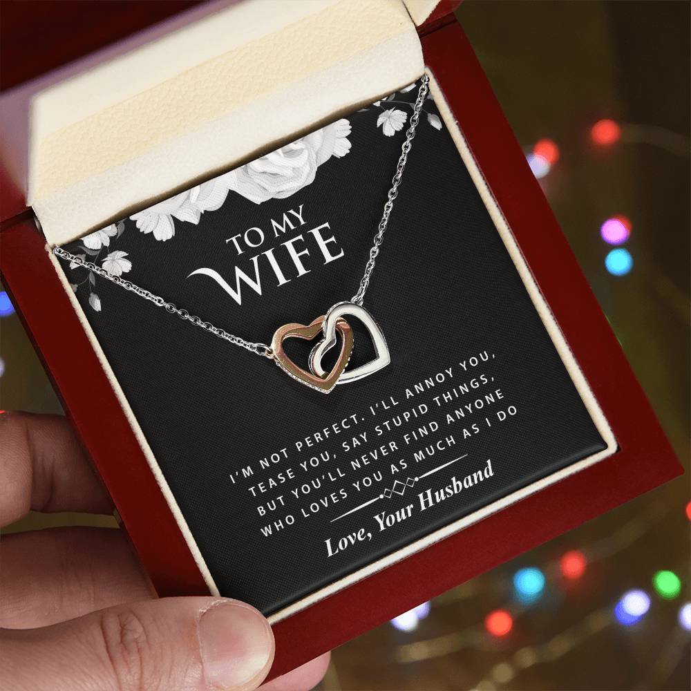 To My Wife | Interlocking Hearts Necklace