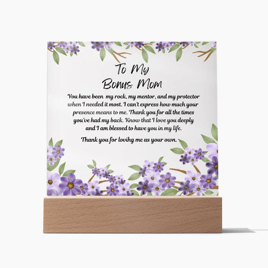 To My Bonus Mom Acrylic Plaque