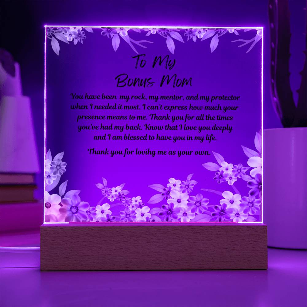 To My Bonus Mom Acrylic Plaque