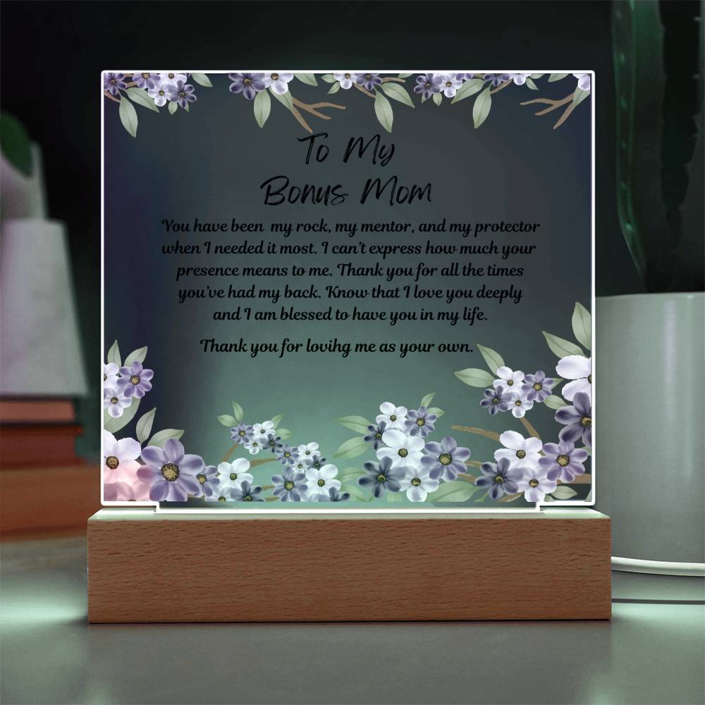 To My Bonus Mom Acrylic Plaque