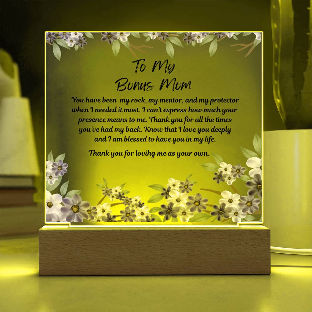 To My Bonus Mom Acrylic Plaque