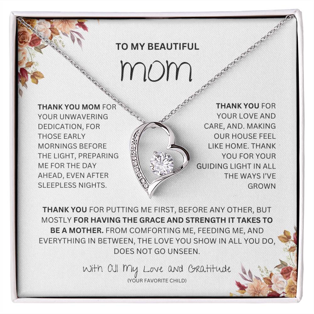 TO MY BEAUTIFUL MOM FOREVER LOVE NECKLACE