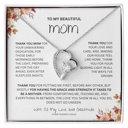 TO MY BEAUTIFUL MOM FOREVER LOVE NECKLACE