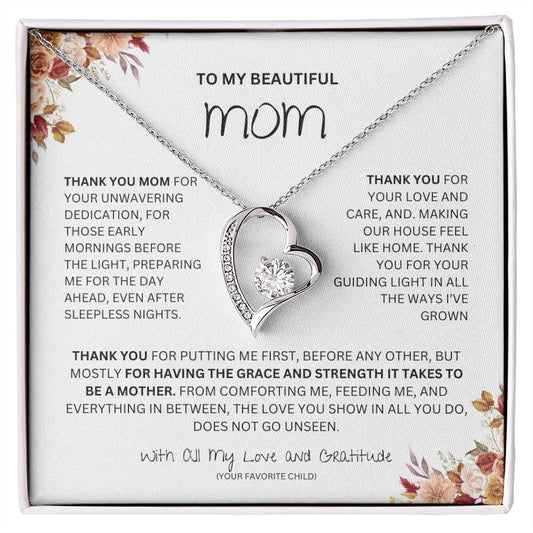 TO MY BEAUTIFUL MOM FOREVER LOVE NECKLACE