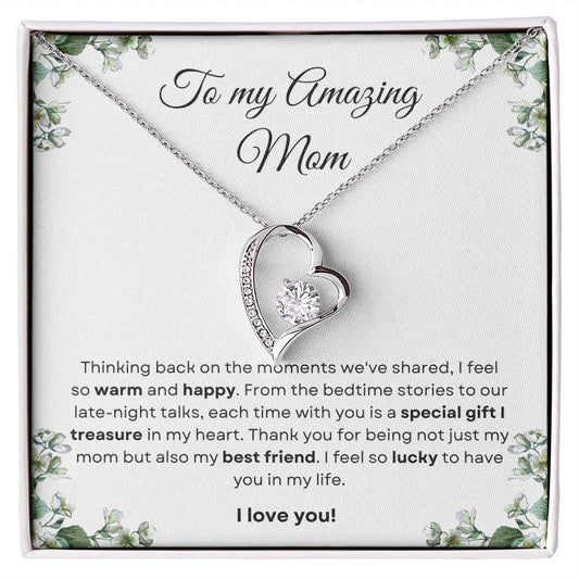 To My Amazing Mom Forever Love Necklace