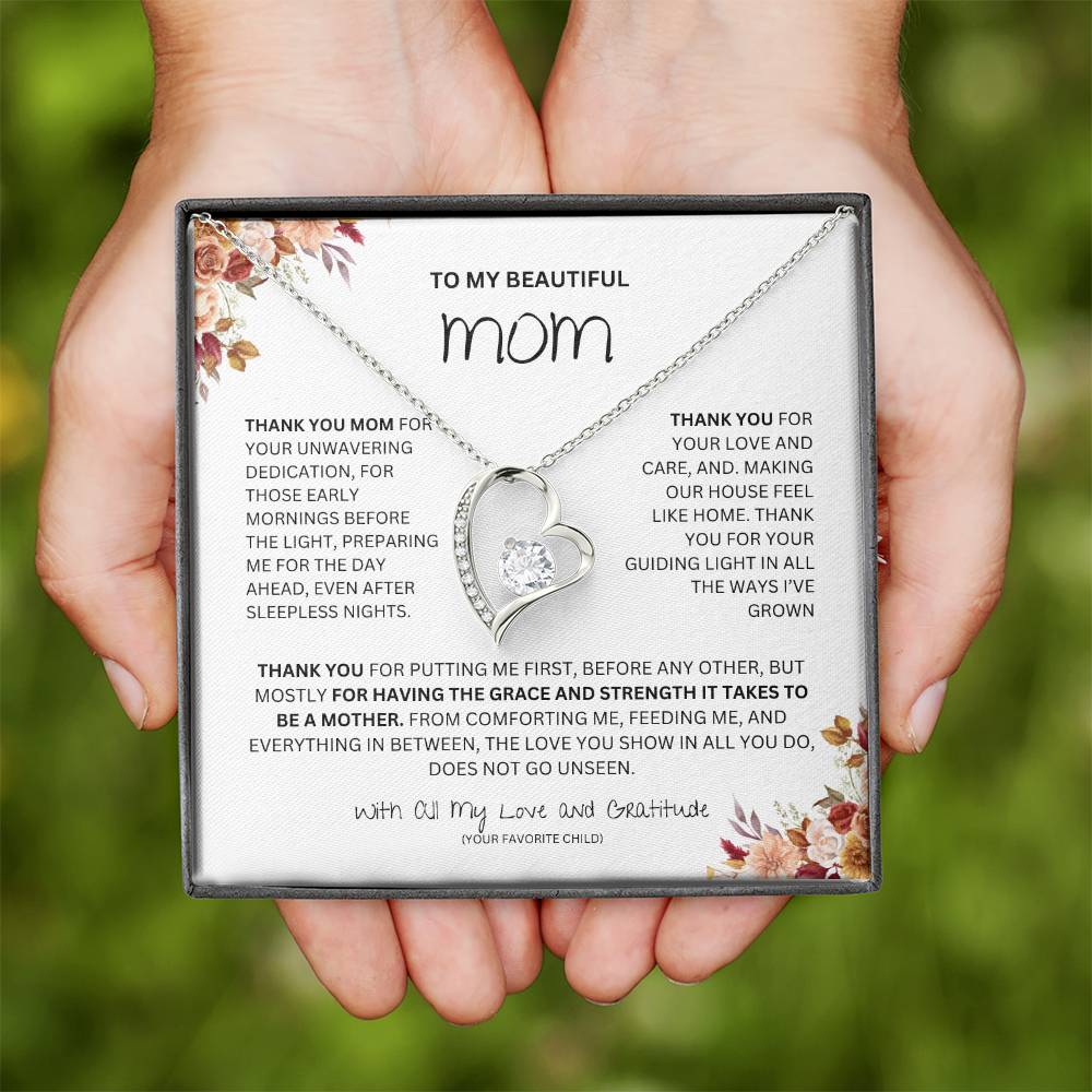 TO MY BEAUTIFUL MOM FOREVER LOVE NECKLACE