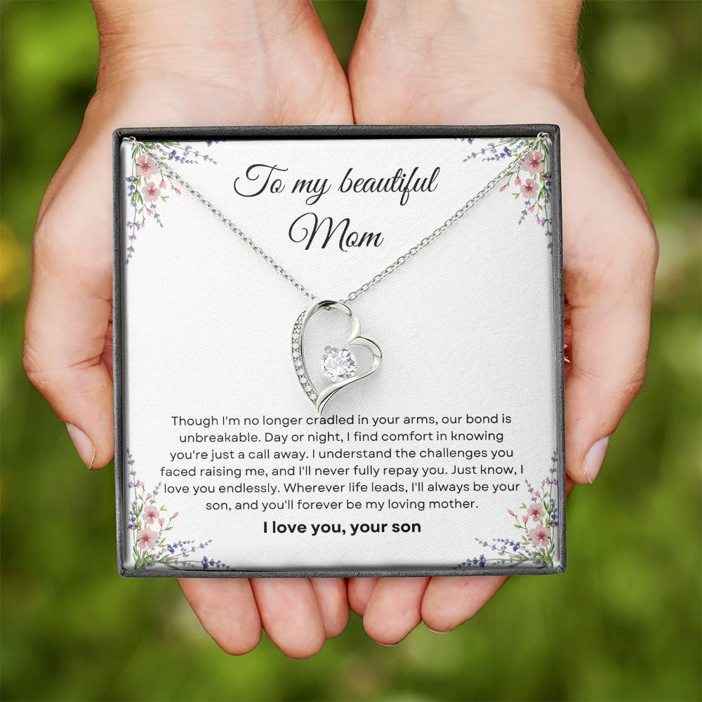 To My Amazing Mom Forever Love Necklace