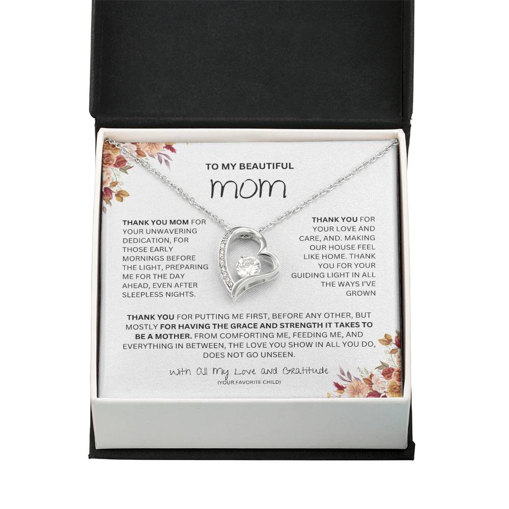 TO MY BEAUTIFUL MOM FOREVER LOVE NECKLACE