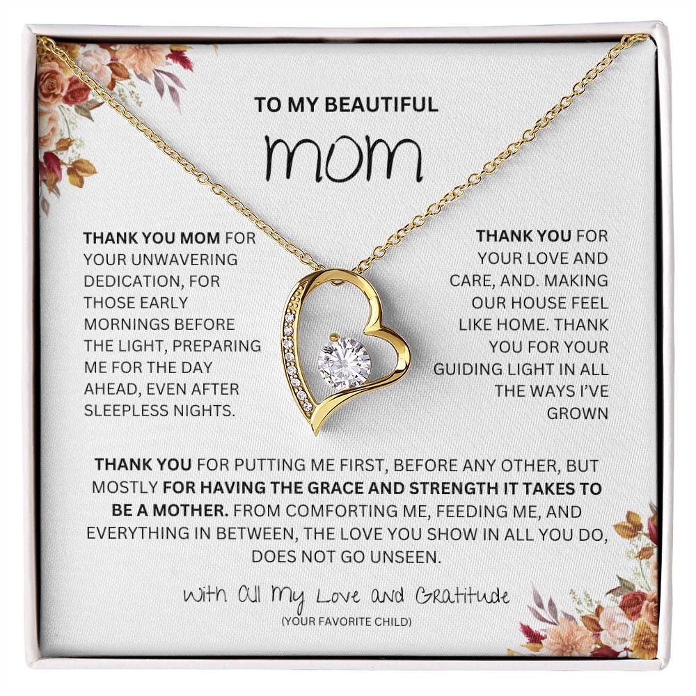 TO MY BEAUTIFUL MOM FOREVER LOVE NECKLACE