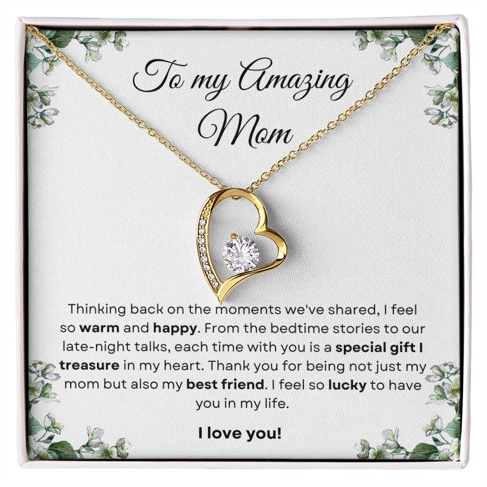 To My Amazing Mom Forever Love Necklace