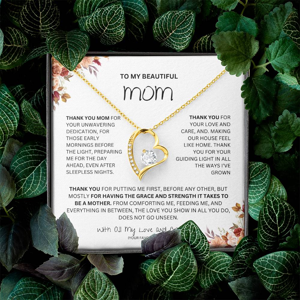 TO MY BEAUTIFUL MOM FOREVER LOVE NECKLACE