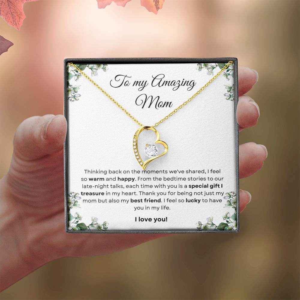 To My Amazing Mom Forever Love Necklace