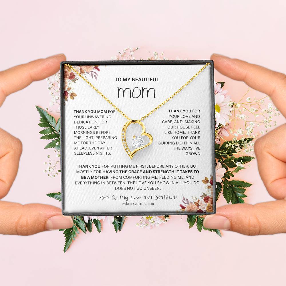 TO MY BEAUTIFUL MOM FOREVER LOVE NECKLACE